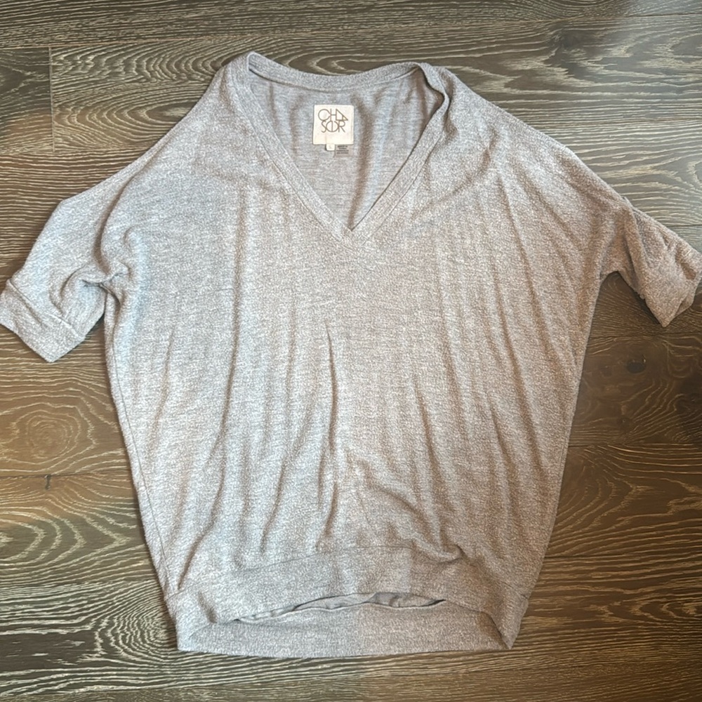 CHASOR gray open shoulder top size S